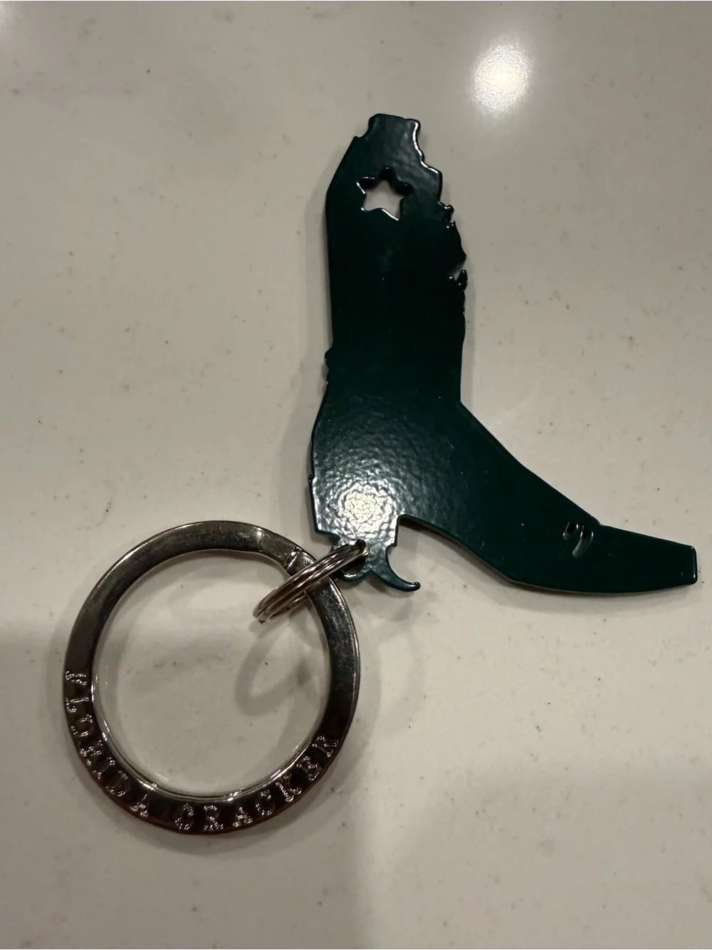 Florida Cracker Heavy-Duty Black Metal Keychain Cowboy Boots Bottle Opener